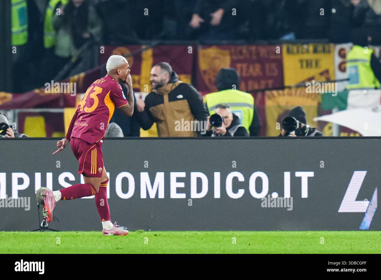 Wesley of AS Roma celebrates after scoring first goal during the Serie ...