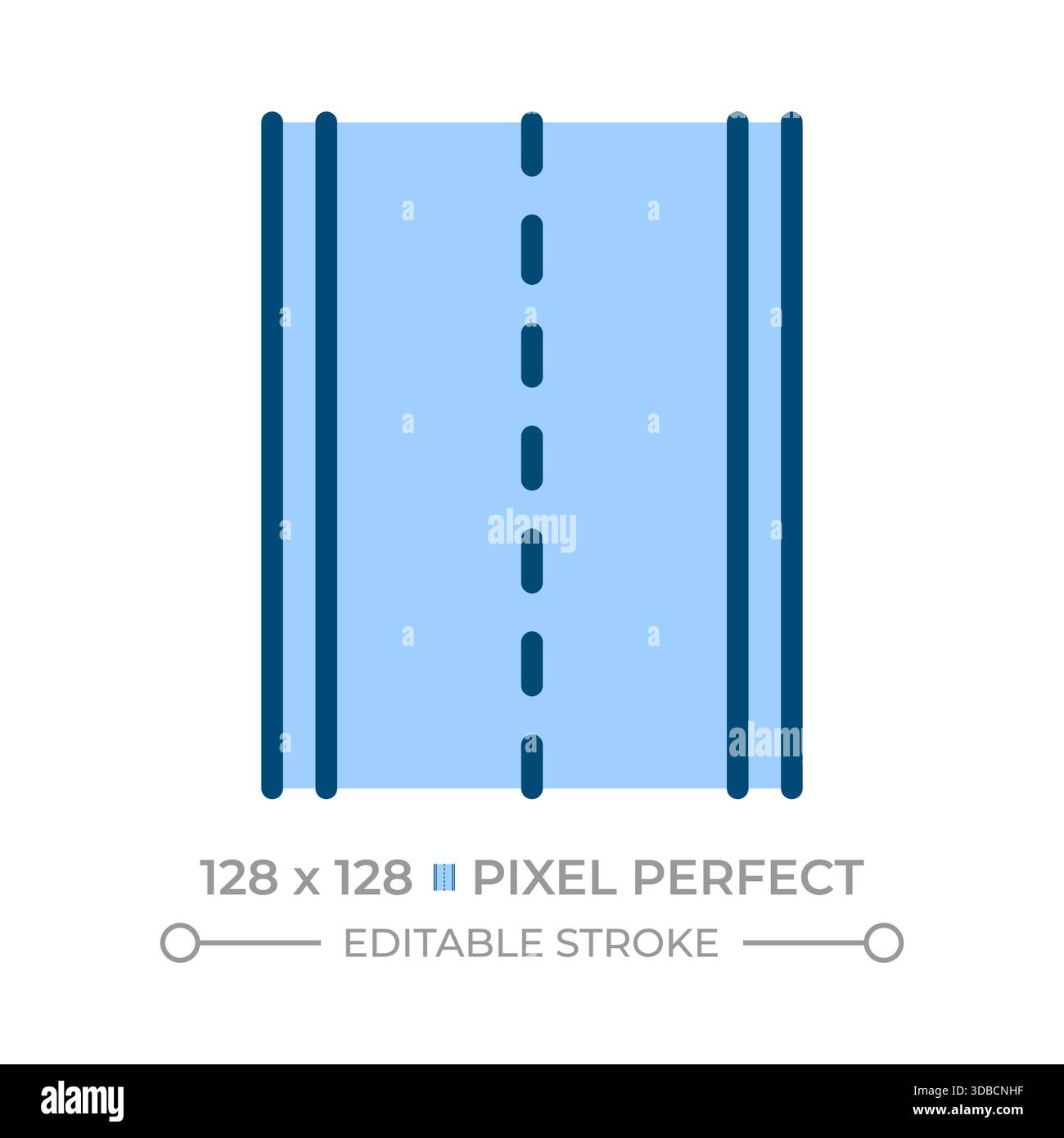 Road pixel perfect line color icon Stock Vector