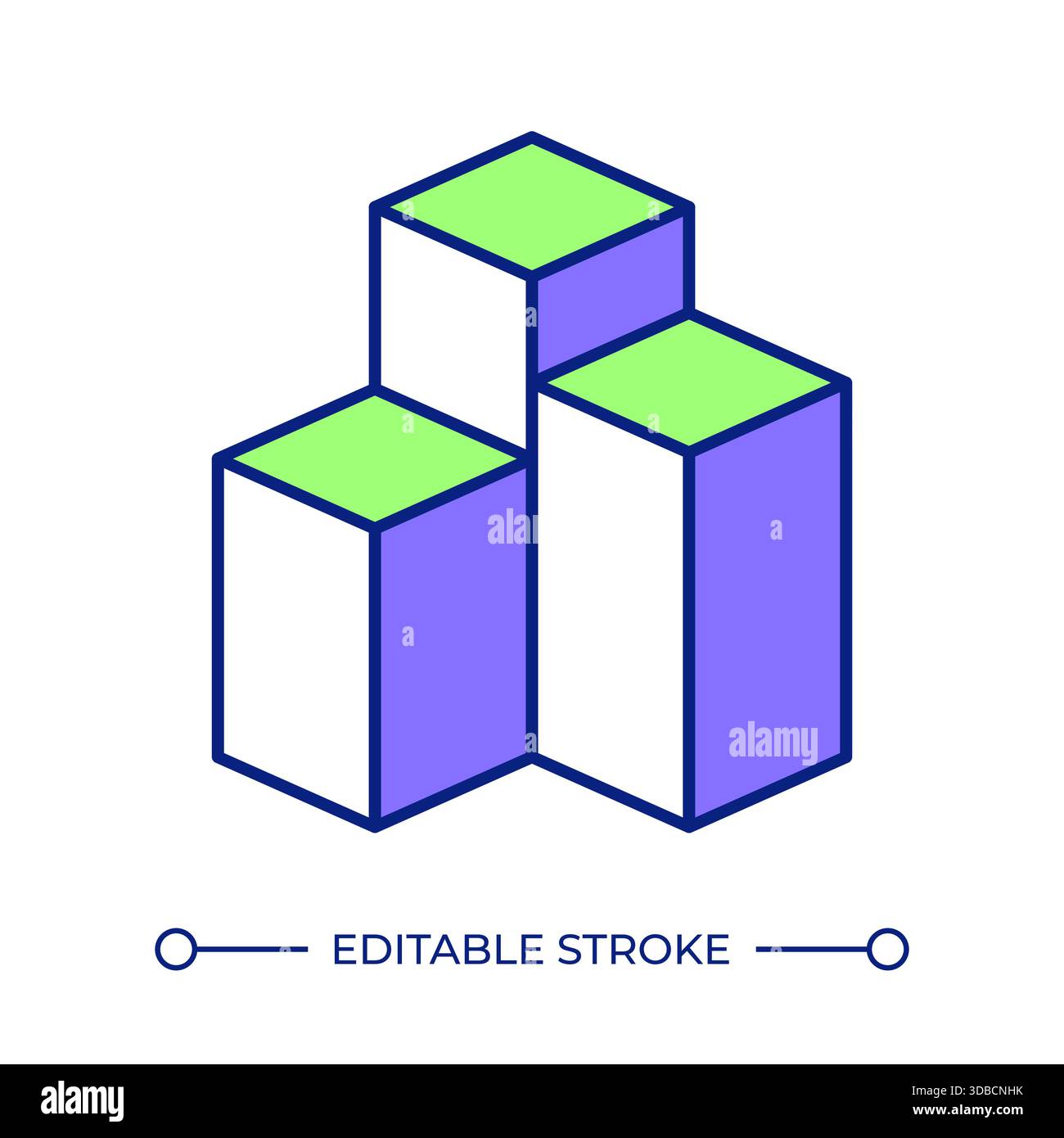 Data visualization line color icon Stock Vector