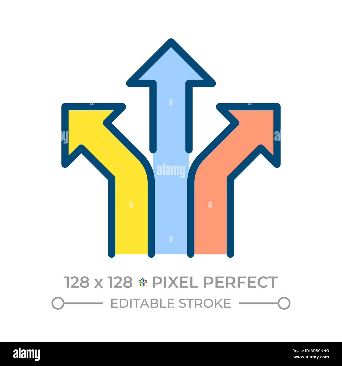Directions pixel perfect line color icon Stock Vector