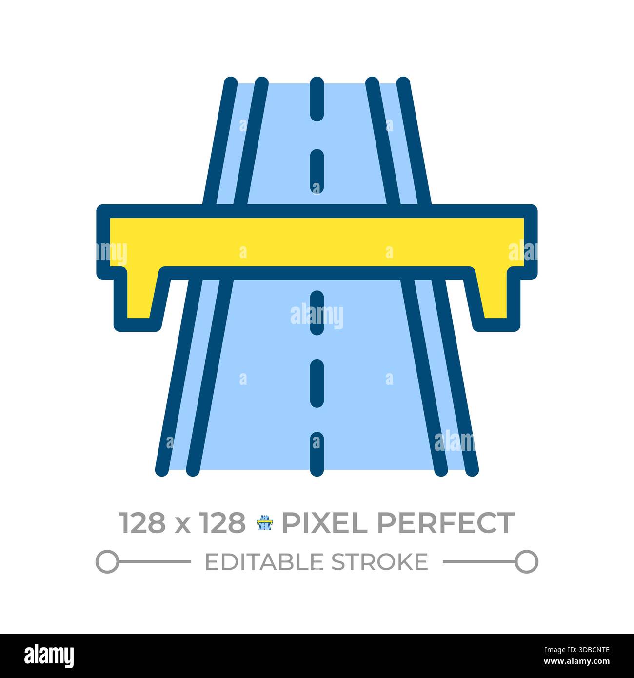 Highway pixel perfect line color icon Stock Vector