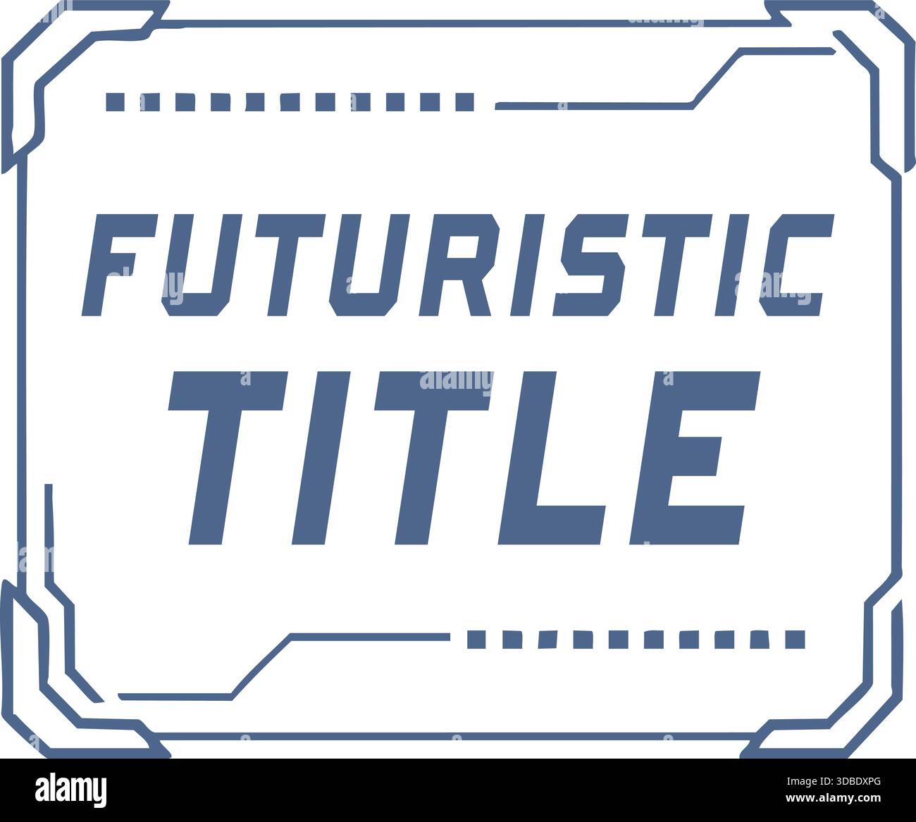 High tech panel style frame with dotted accents and bold futuristic title lettering. Stock Vector