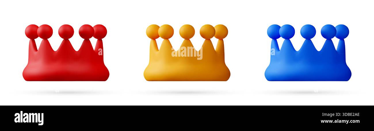 Set of 3d vector crown icons Stock Vector Image & Art - Alamy