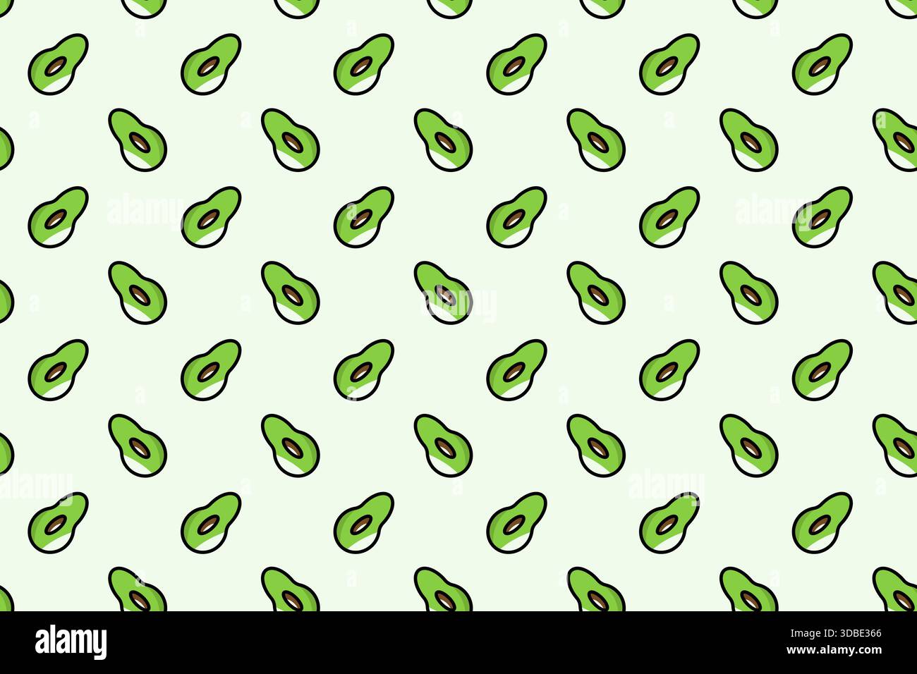 Avocado Pattern Seamless Cartoon Design Stock Vector