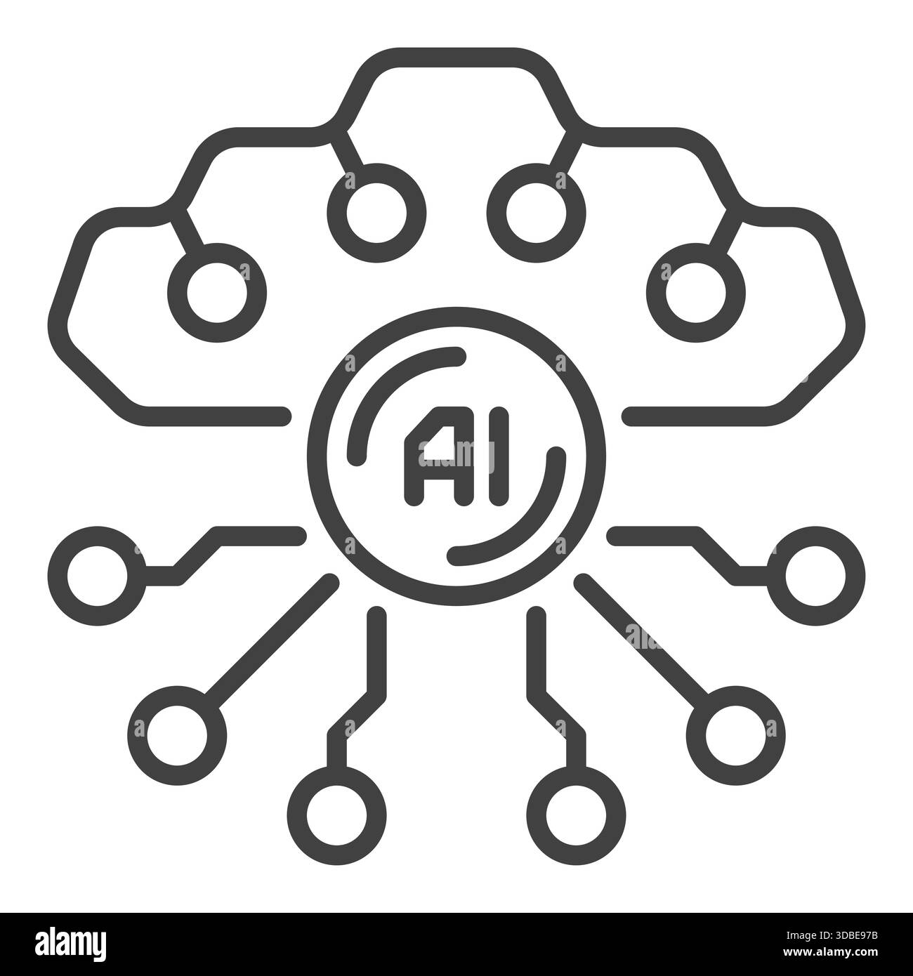 Artificial Intelligence Technology vector AI concept icon or symbol in ...