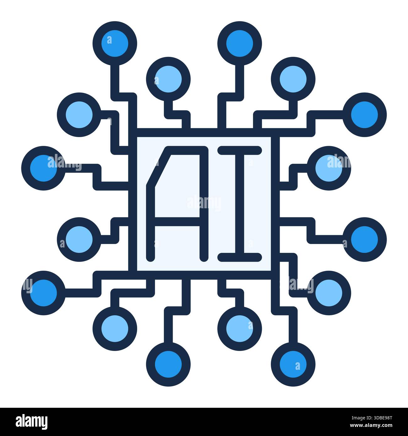 Artificial Intelligence Chip vector AI processor concept colored icon or design element Stock Vector