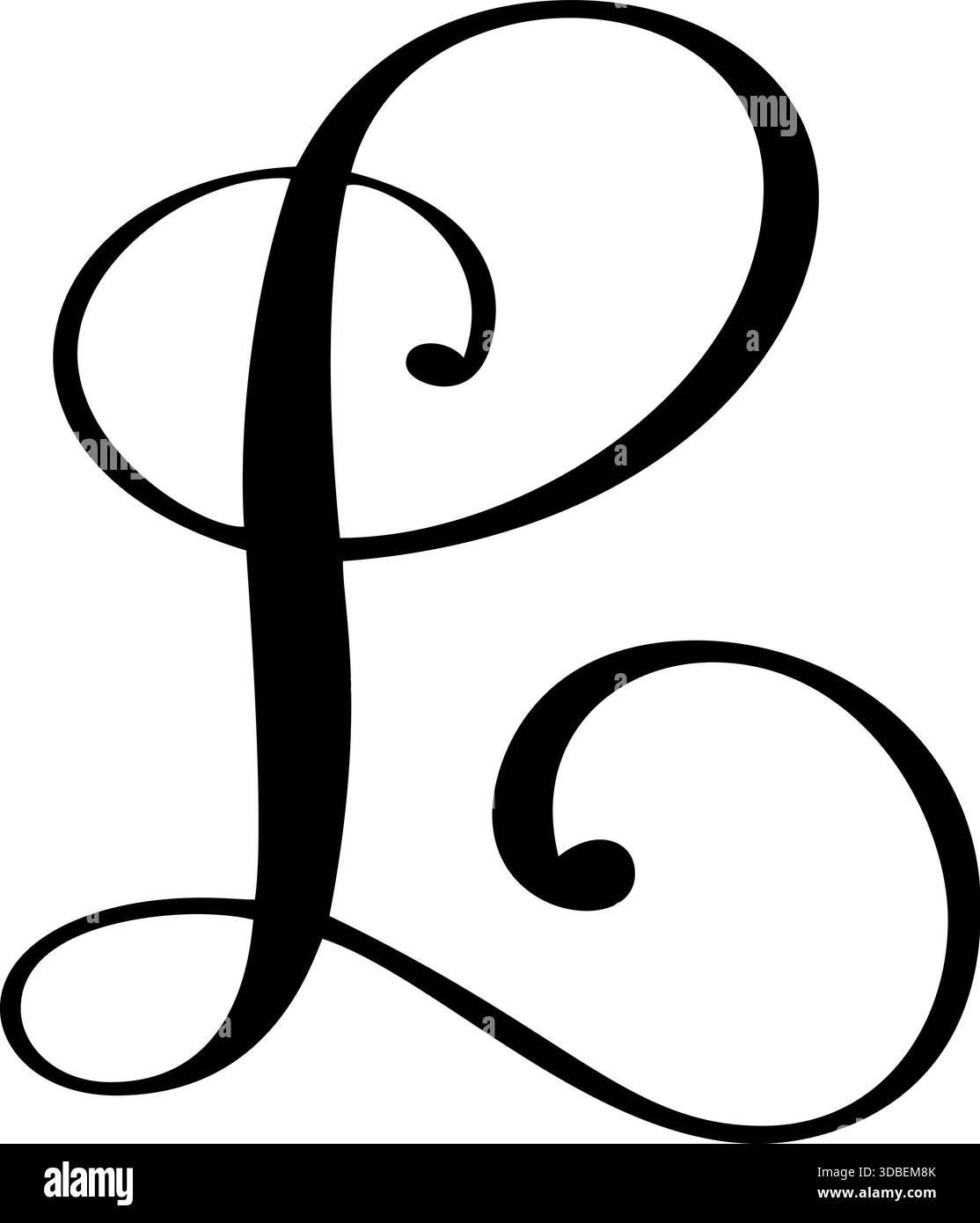 Scripted Letters L Vector calligraphy hand drawn letter L logo. Script font. Handwritten ...