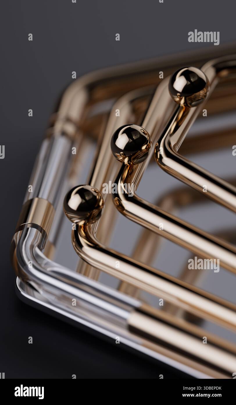 Metallic Line Geometry Golden lines spiral hi-res stock photography and images - Alamy