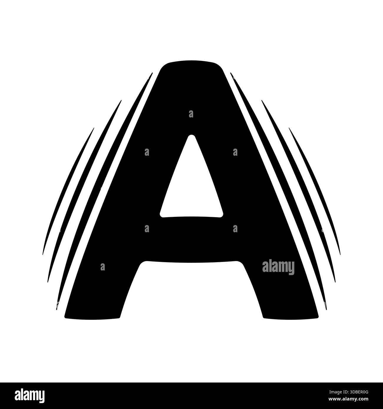 Vibrating Letters Vibrating Capital Letter A with Speed Lines sound waves Stock Vector ...
