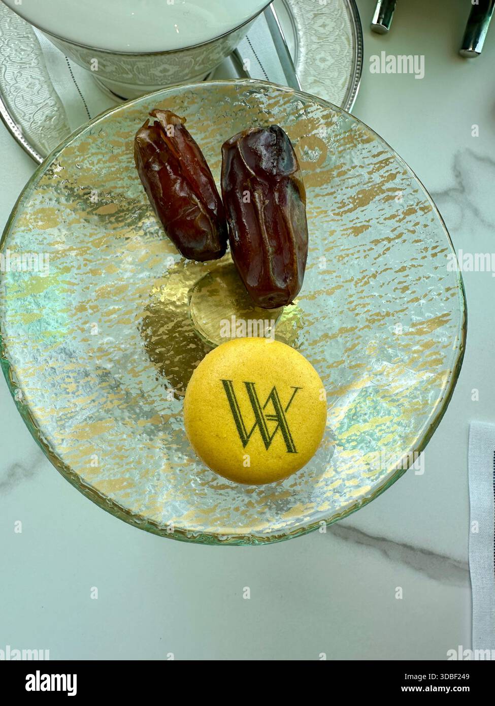 sweets on glass plate - Smartphone Captured Stock Image