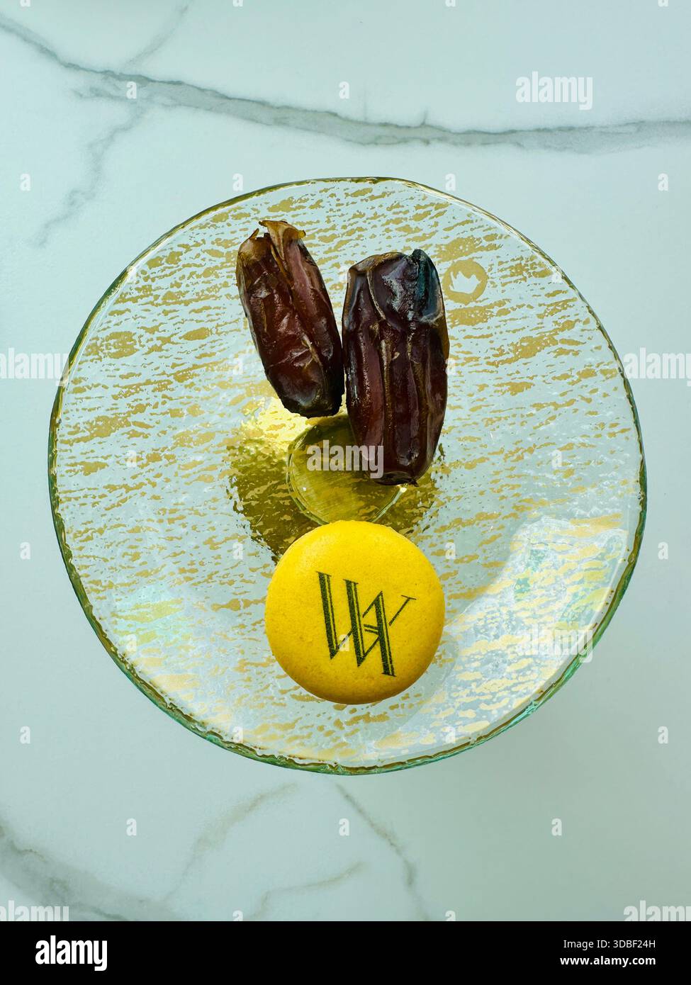 sweets on glass plate - Smartphone Captured Stock Image