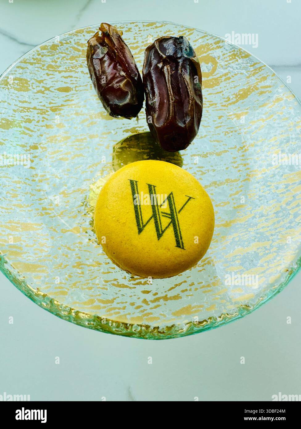 sweets on glass plate - Smartphone Captured Stock Image