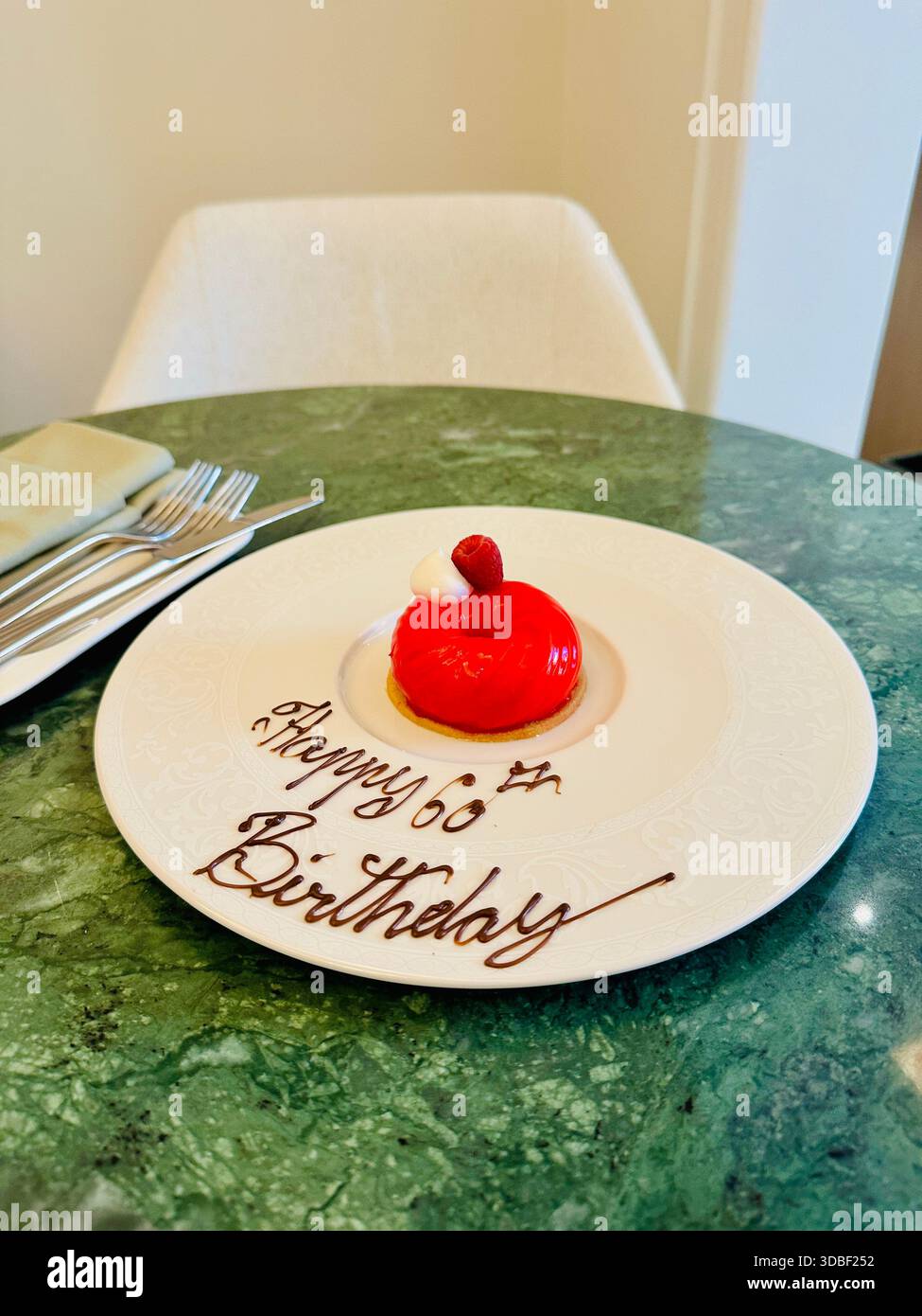 welcome birthday dessert hotel - Smartphone Captured Stock Image