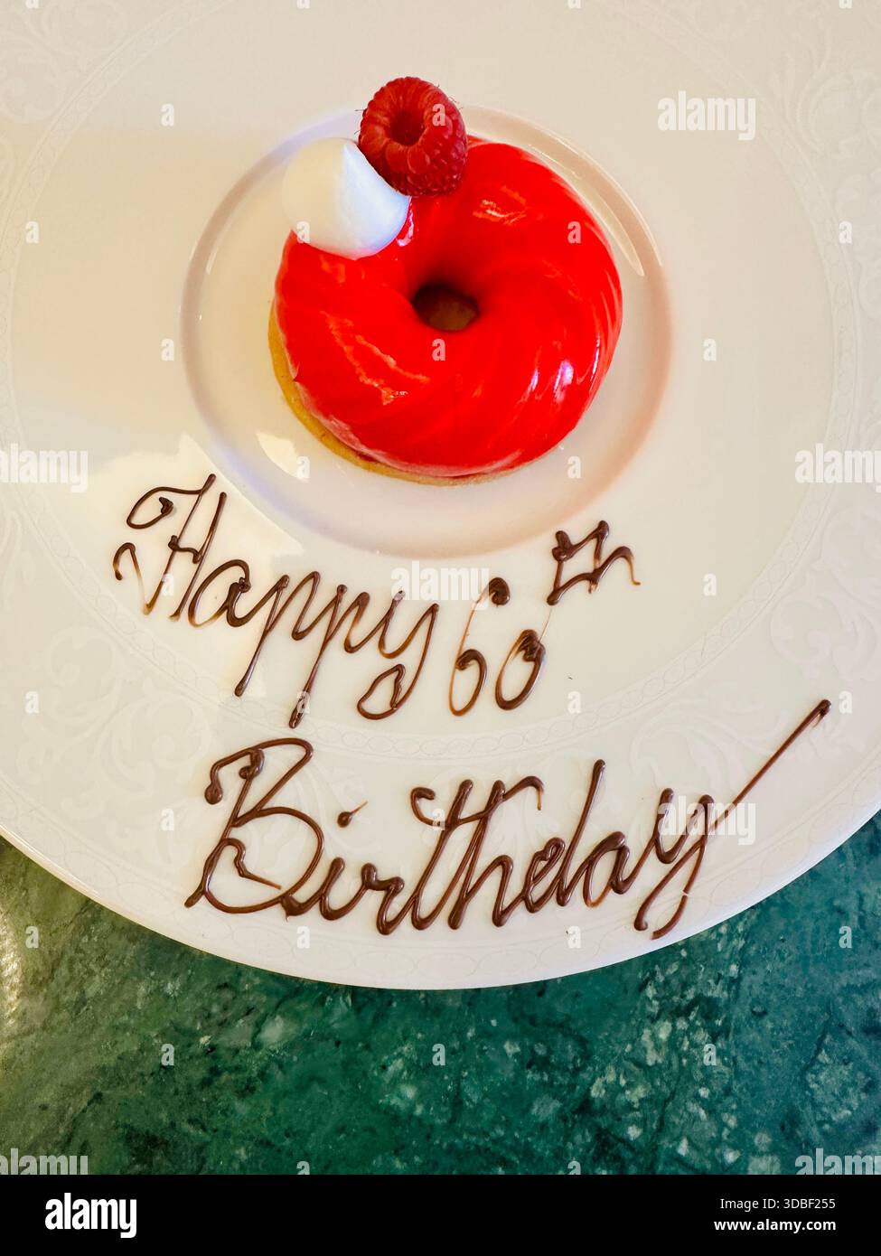 welcome birthday dessert hotel - Smartphone Captured Stock Image