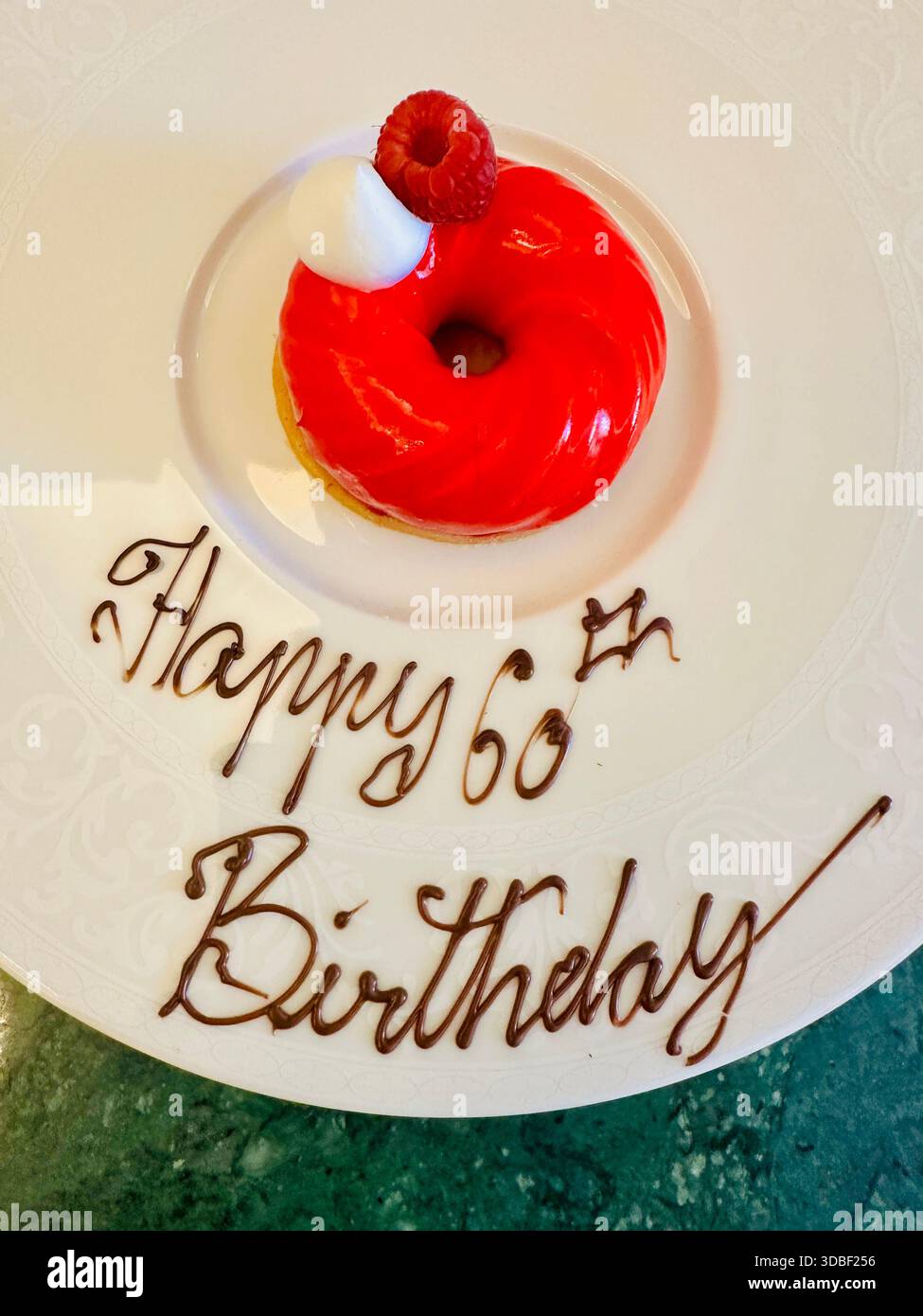 welcome birthday dessert hotel - Smartphone Captured Stock Image