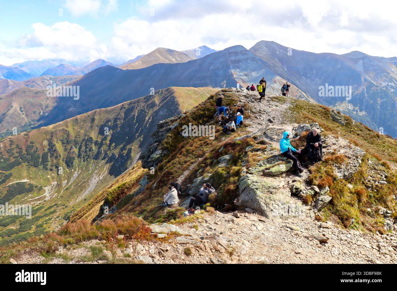 Paranimic Ridge Hikers Enjoying a Panoramic Tatra Mountains Ridge View Stock Photo - Alamy