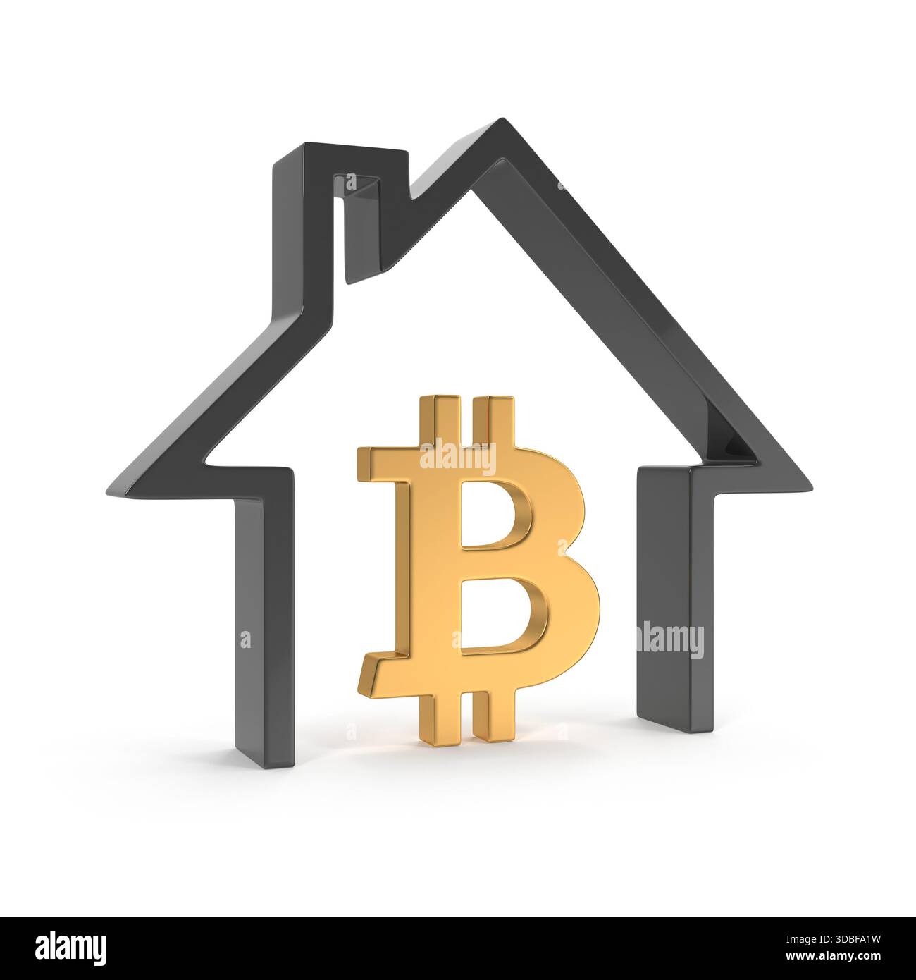 Bitcoin House Cryptocurrency Investment in Real Estate Stock Photo - Alamy