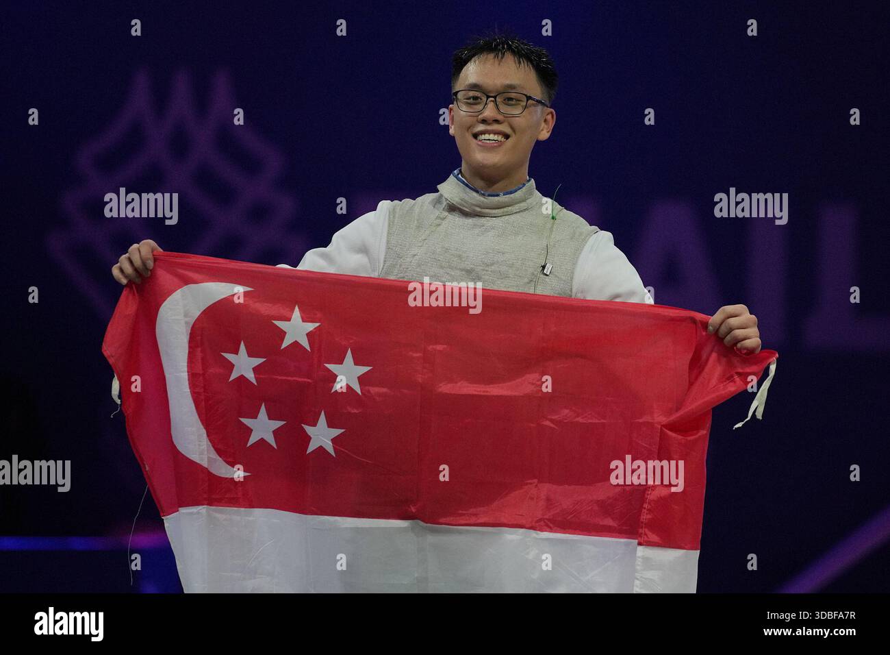 Singapore Raphael Juan Kang Tan celebrates after defeating Thailand's ...