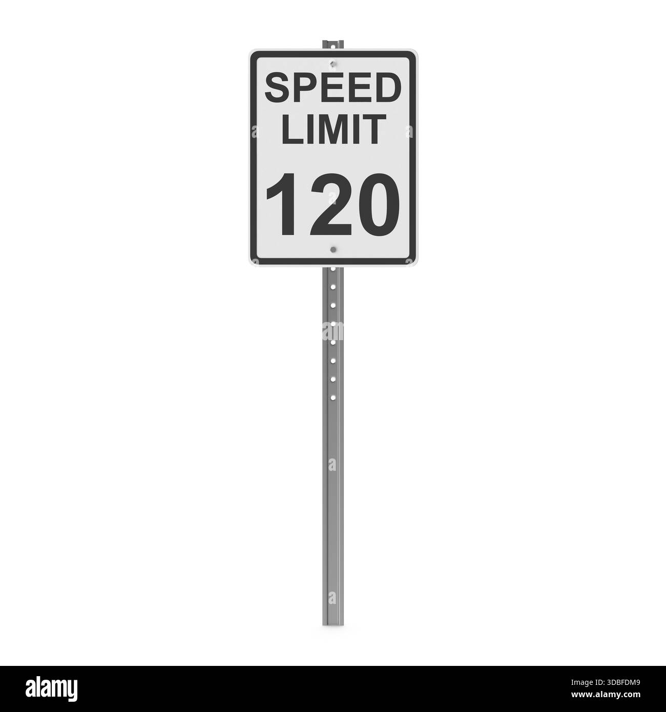 Speed Limit 120 Road Sign on a Pole Stock Photo - Alamy