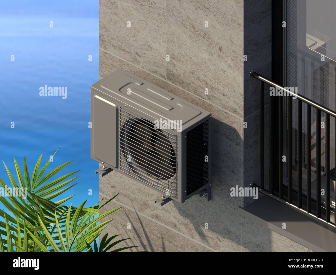 Modern air conditioner on the building facade Stock Photo - Alamy