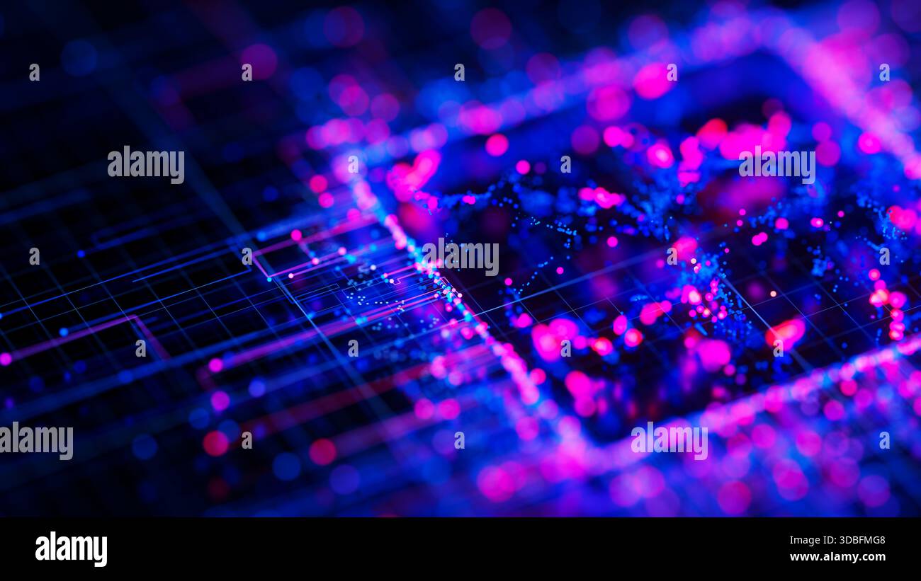 Artificial intelligence central processing unit background. Quantum ...