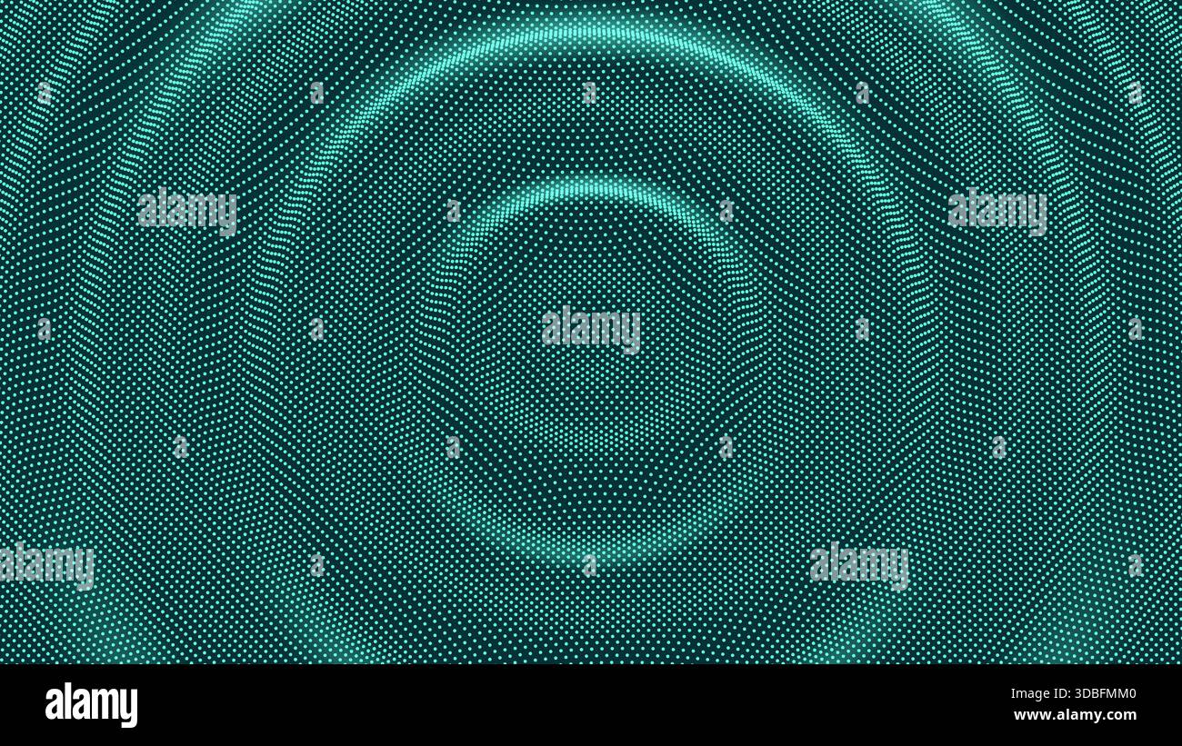 3d particle dot pulse music sound wave background. Sound wave radial ...