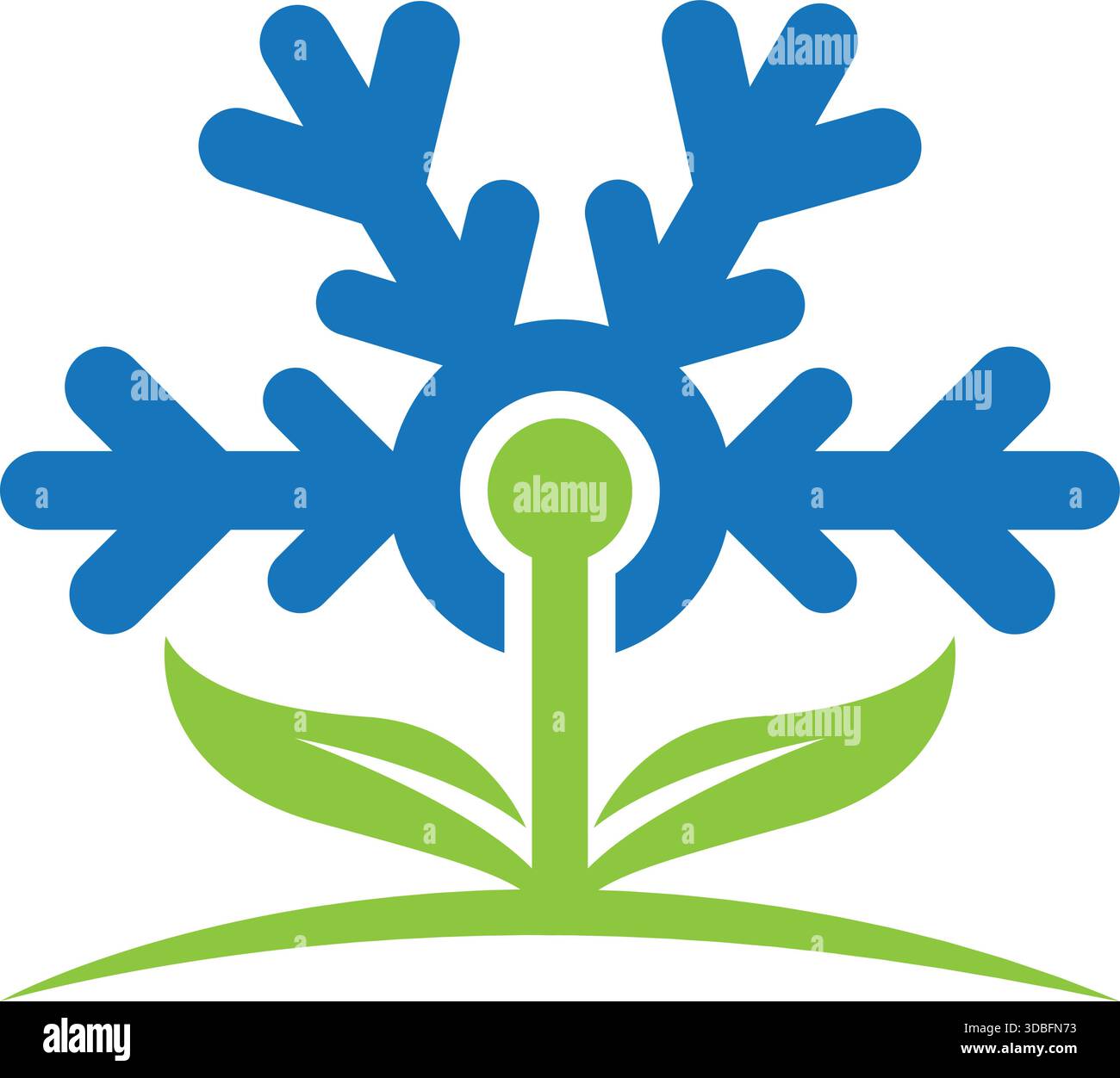 Blue Leaf Tree Logo Design Nature flora environment care icon vector template Stock Vector