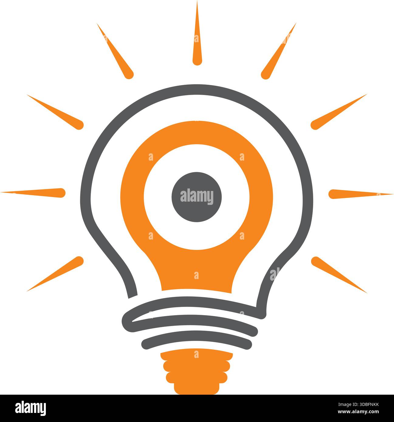 Creative Idea Light Bulb Icon Design for Innovation and Startup Vector Brand Stock Vector
