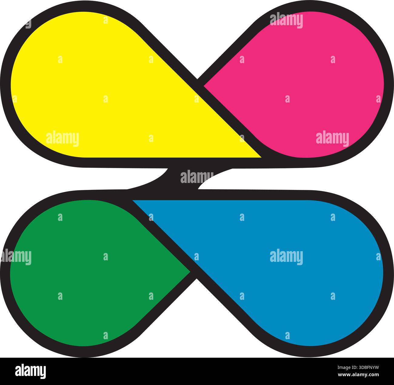 Colorful Infinity Symbol Logo Design for Creative Studio Vector Template Stock Vector