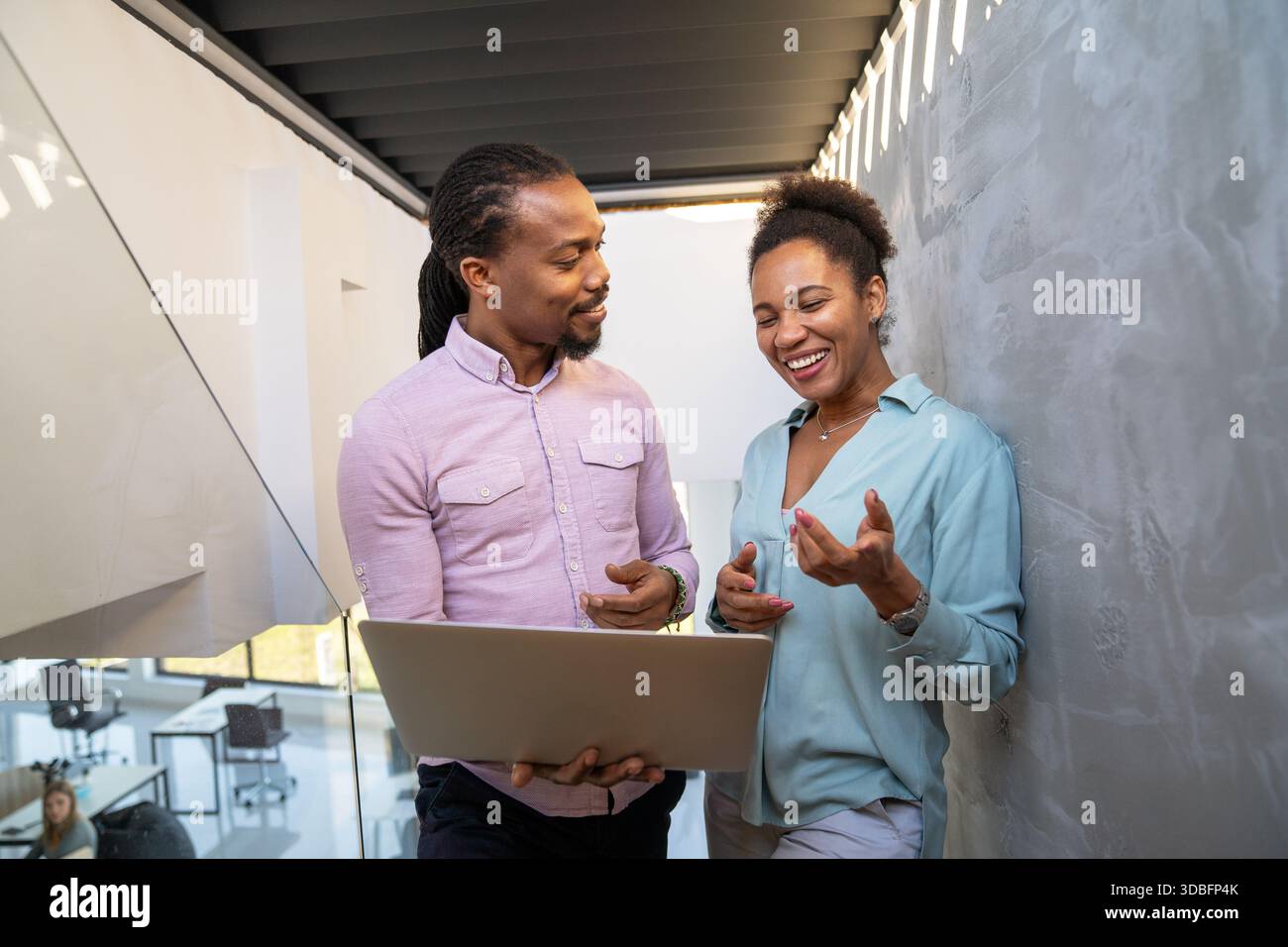 Artificial intelligence, programming innovation. Teamwork with laptops for future solutions Stock Photo