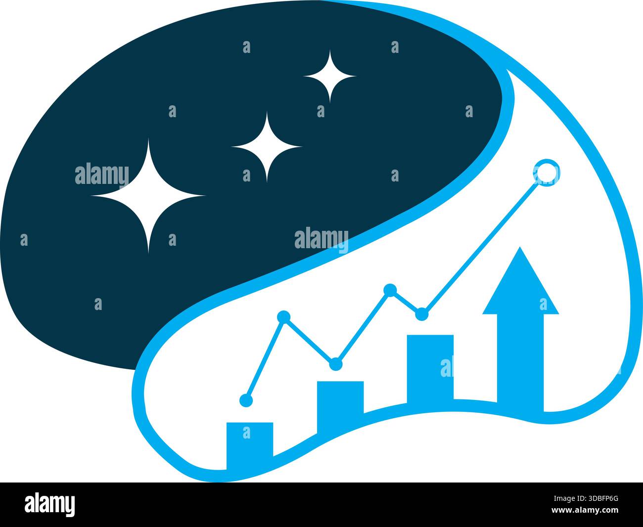 Creative Brain Chart Logo Design Analytics data science idea icon vector template Stock Vector