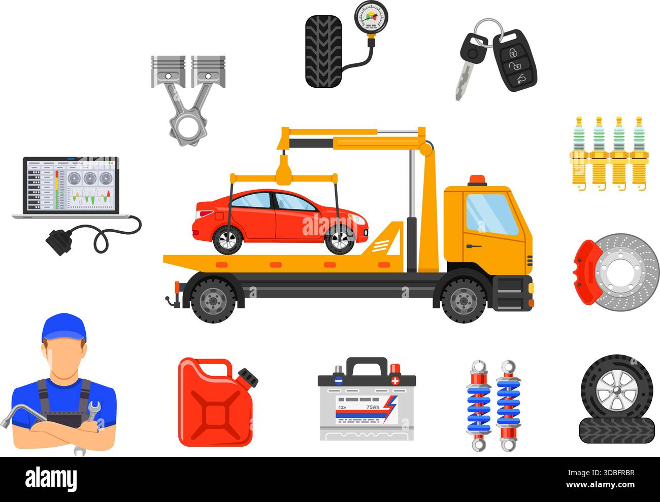 Tire petrol engine Stock Vector Images - Alamy