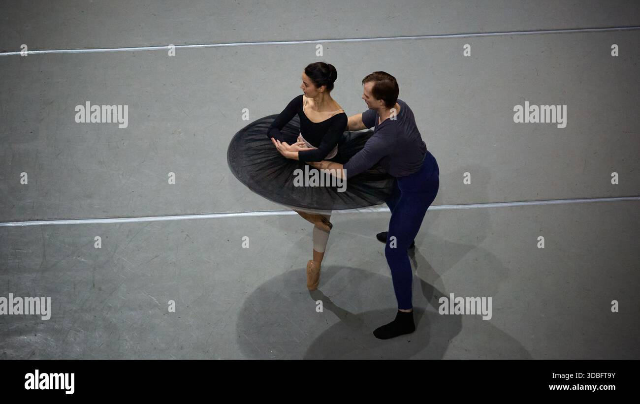 Rotation Ballet Ballet partners refining rotation technique in studio space Stock Photo ...