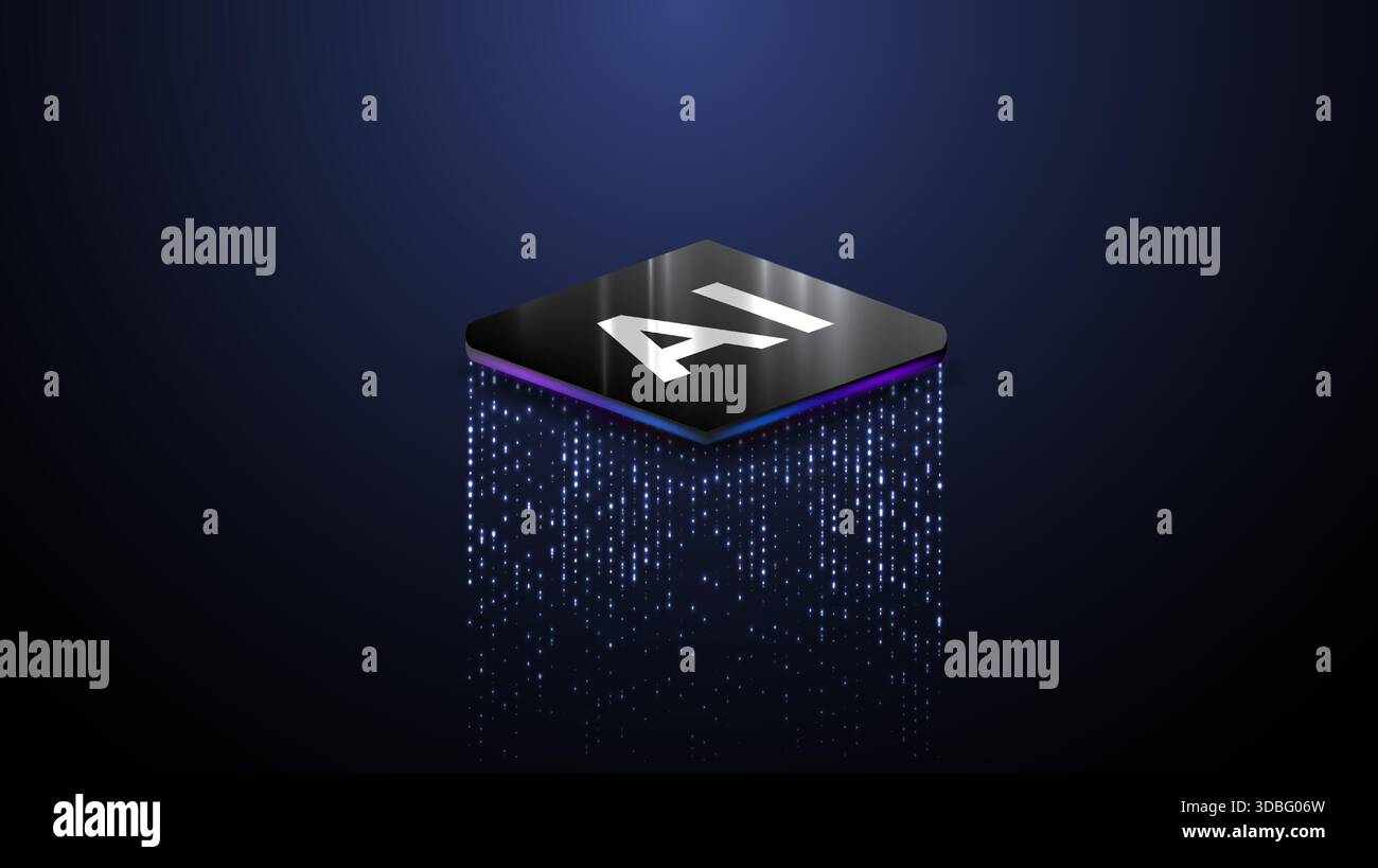 Isometric cpu processor. Chipset concept. High-tech computing power and ...