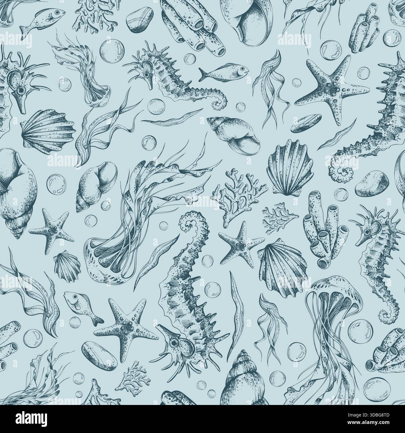 Sea mollusc shell pattern Stock Vector Images - Alamy