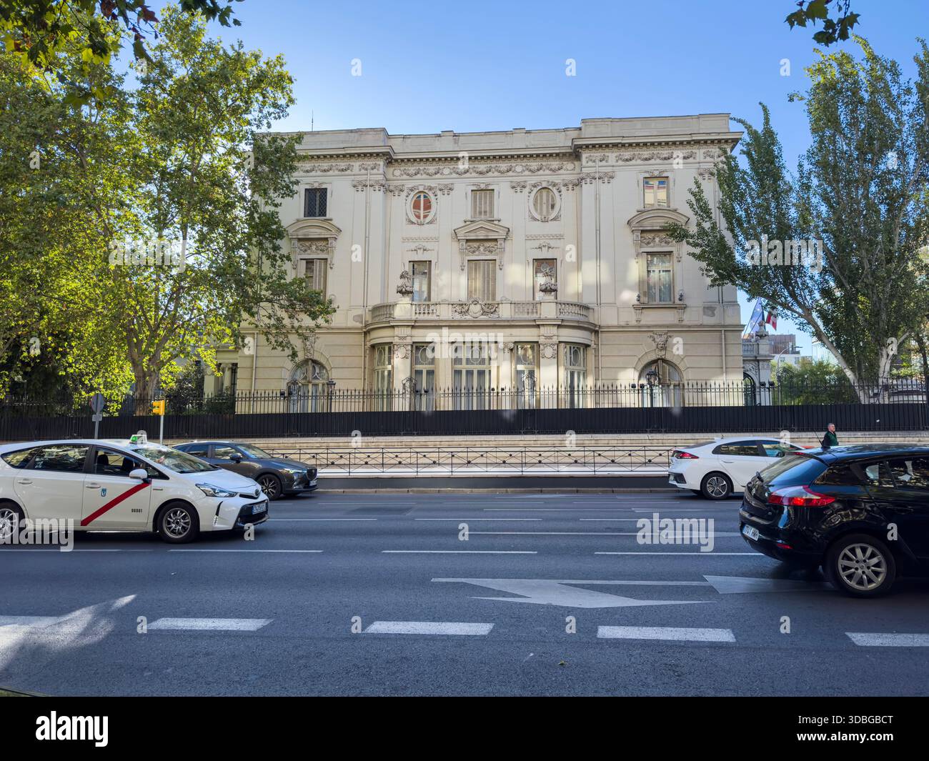 Embassy of Italy from calle Velazquez,  historic and architecturally significant building known as the Palacio de Amboage, Barrio Salamanca, Madrid - Smartphone Captured Stock Image
