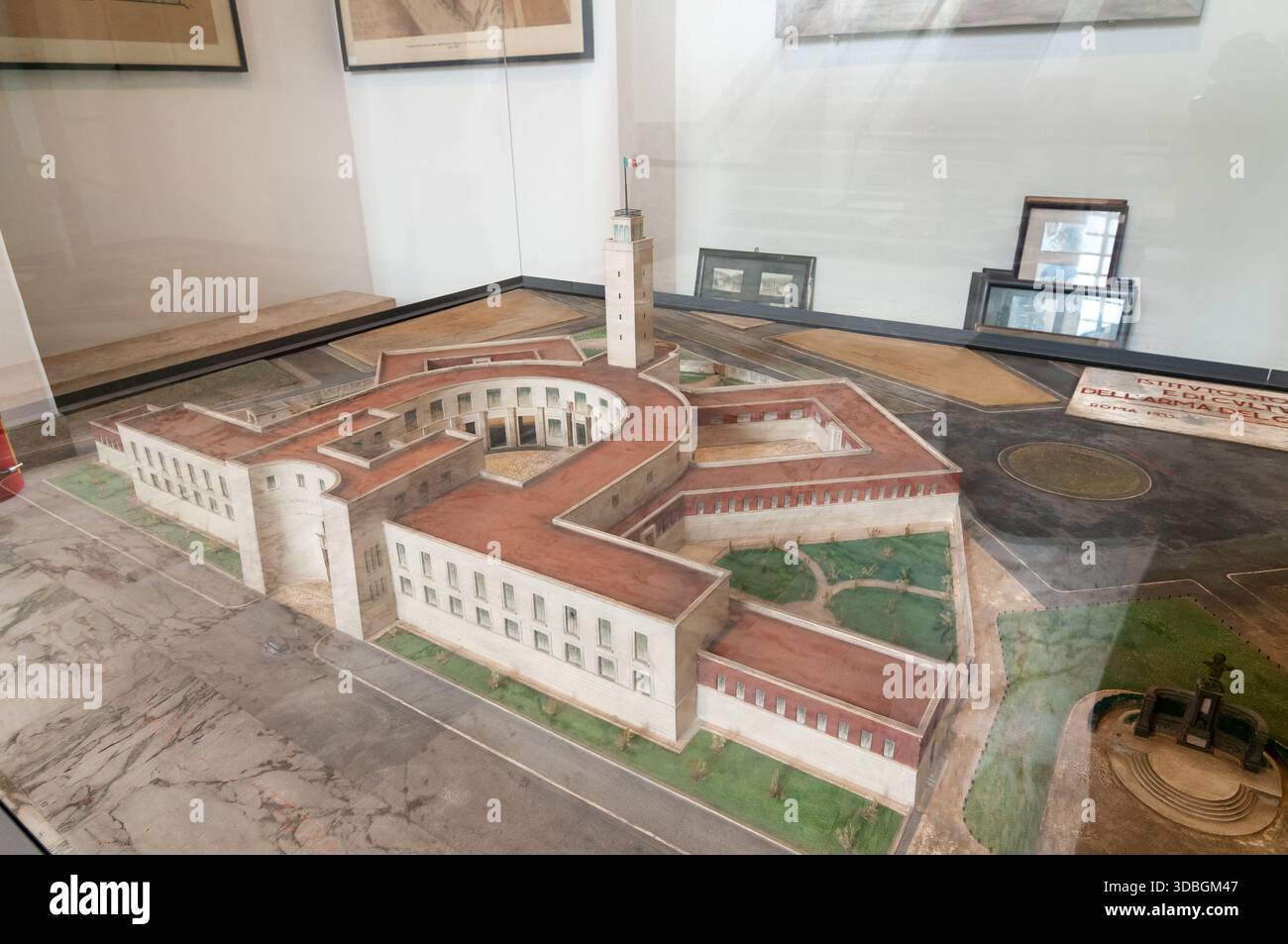 Aerial view of the model of the Genius Museum (Museo del Genio). Rome. Stock Photo