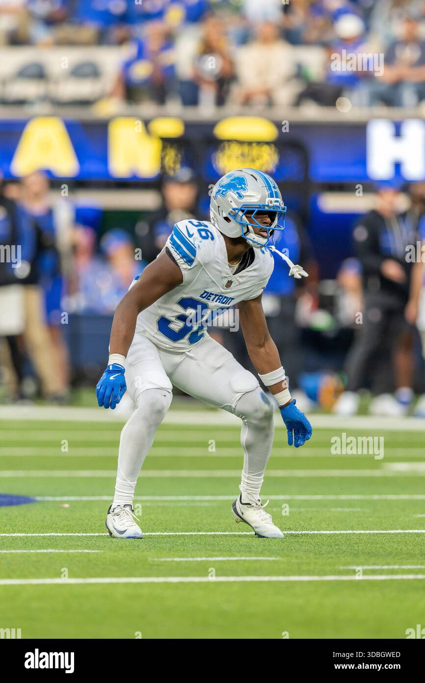 Detroit Lions cornerback Erick Hallett II (36) against the Los Angeles ...