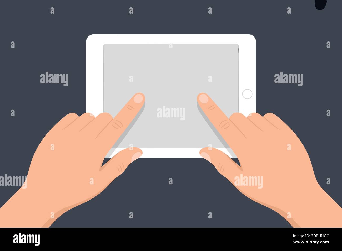 Hands Using Tablet Touch Interface Modern Technology Concept Vector Stock Vector