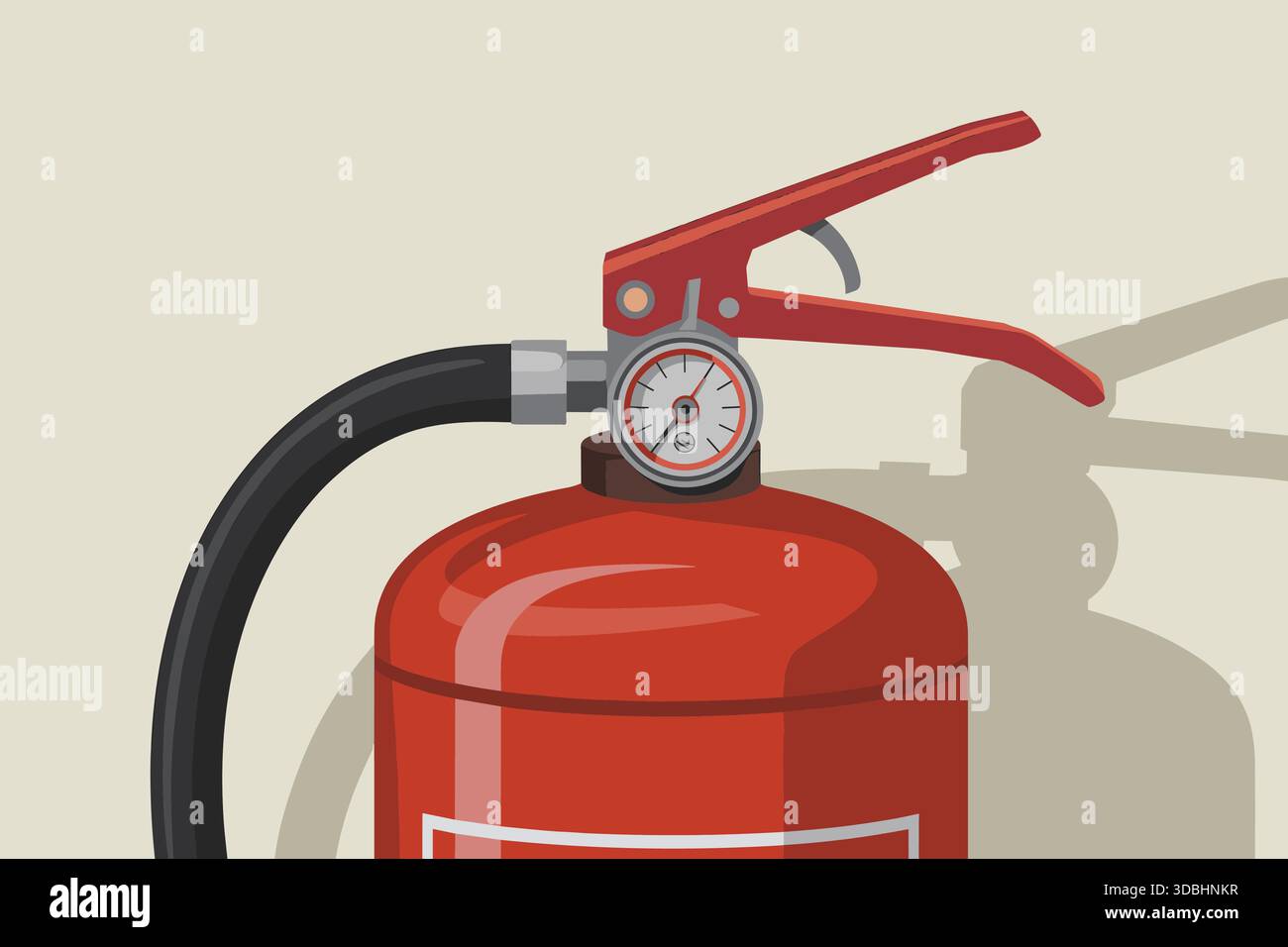 Red Fire Extinguisher Safety Equipment Minimal Vector Stock Vector