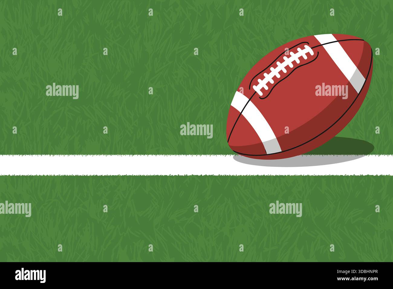 American Football on Yard Line Sports Competition Concept Stock Vector