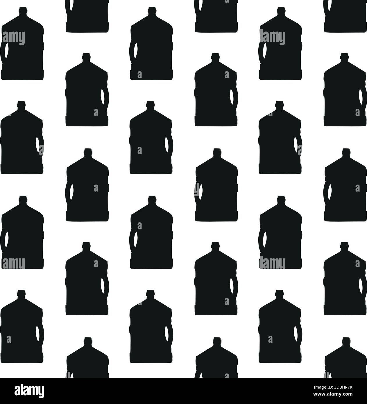 Vector seamless pattern of water cooler silhouette Stock Vector
