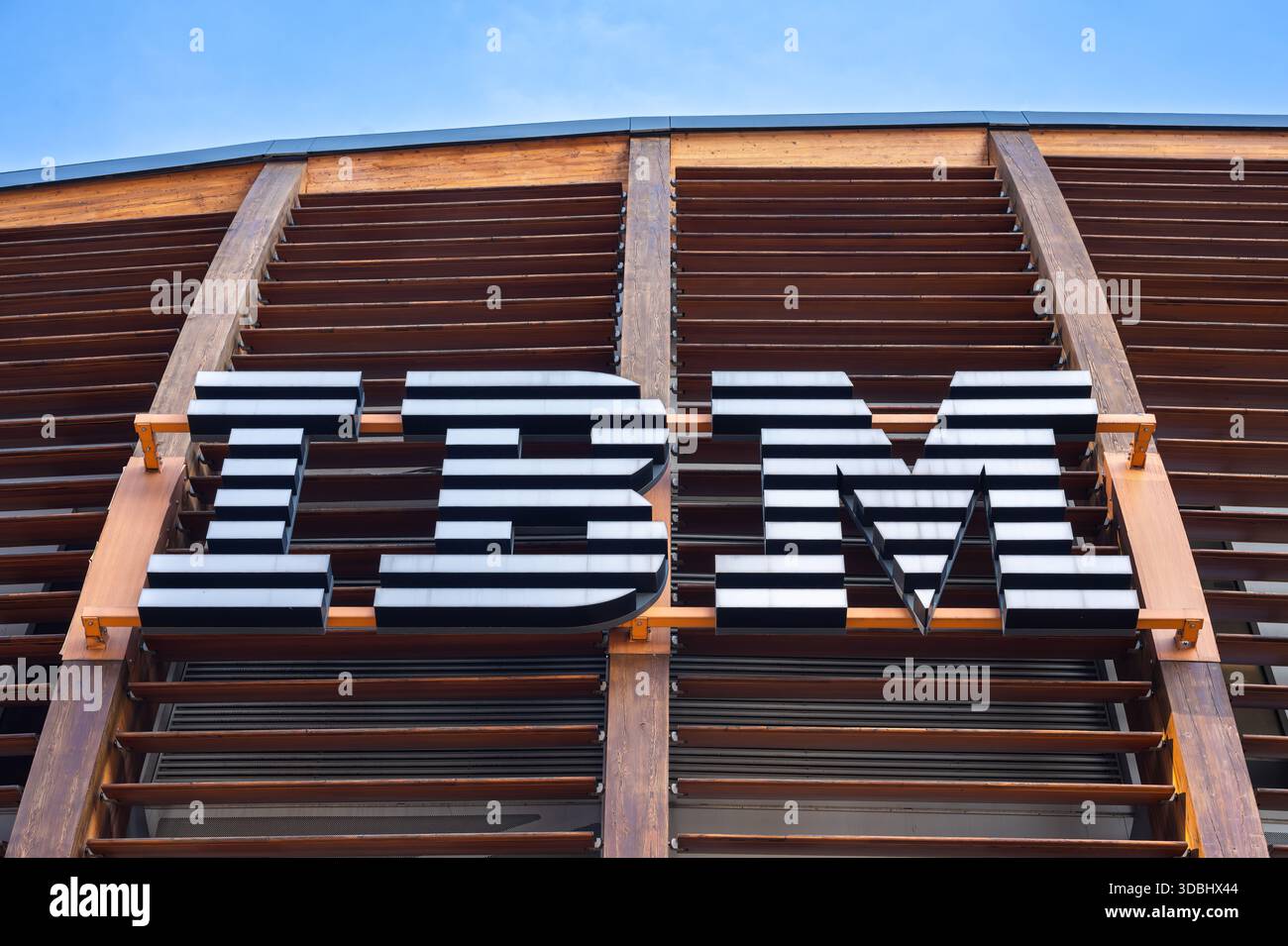 Milan, Italy - November 9, 2025: IBM -International Business Machines Corporation- is a global technology and consulting company Stock Photo