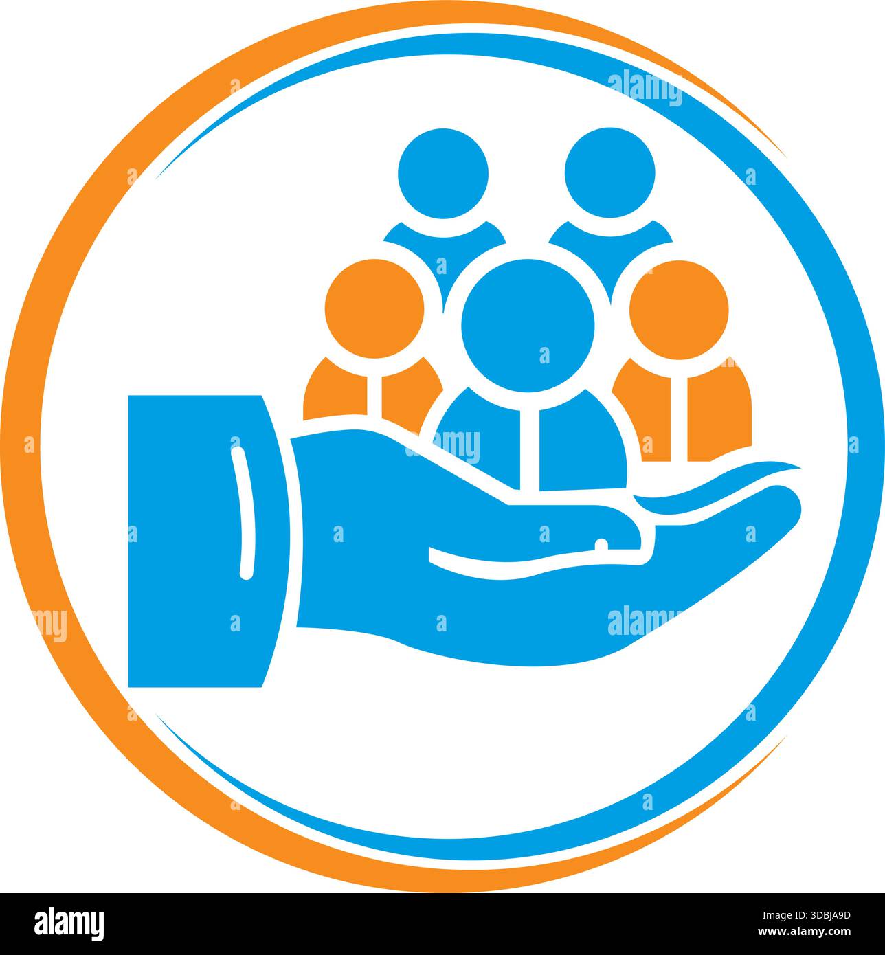 Hand Holding People Group Logo Design  Community Support Charity Unity Care Icon Vector Template Stock Vector