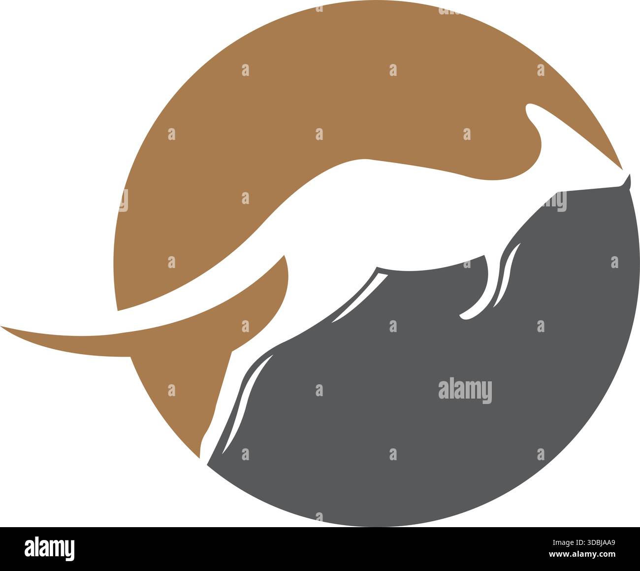 Wild Kangaroo Jumping Logo Design Wildlife Conservation Animal Nature Icon Vector Template Stock Vector