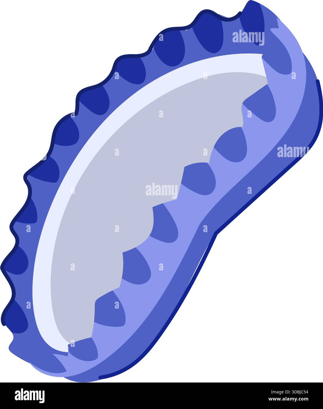 Blue beer bottle cap illustration on white background Stock Vector
