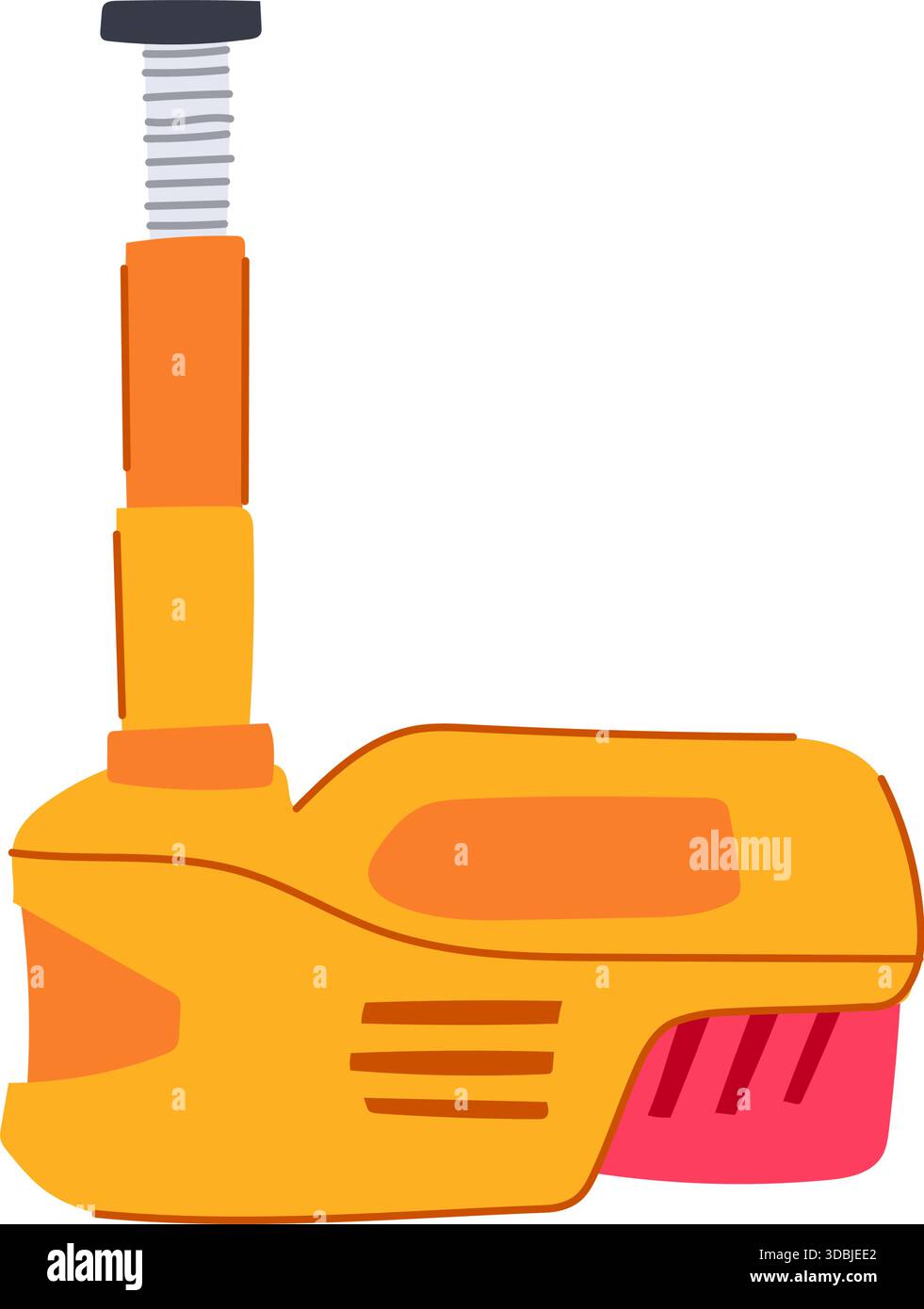 Yellow car jack tool lifting vehicle maintenance concept Stock Vector