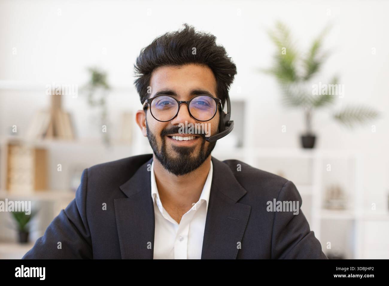 Indian Businessman with Headset Stock Photo