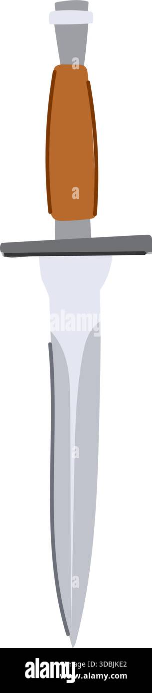 Dagger with brown handle vector illustration Stock Vector