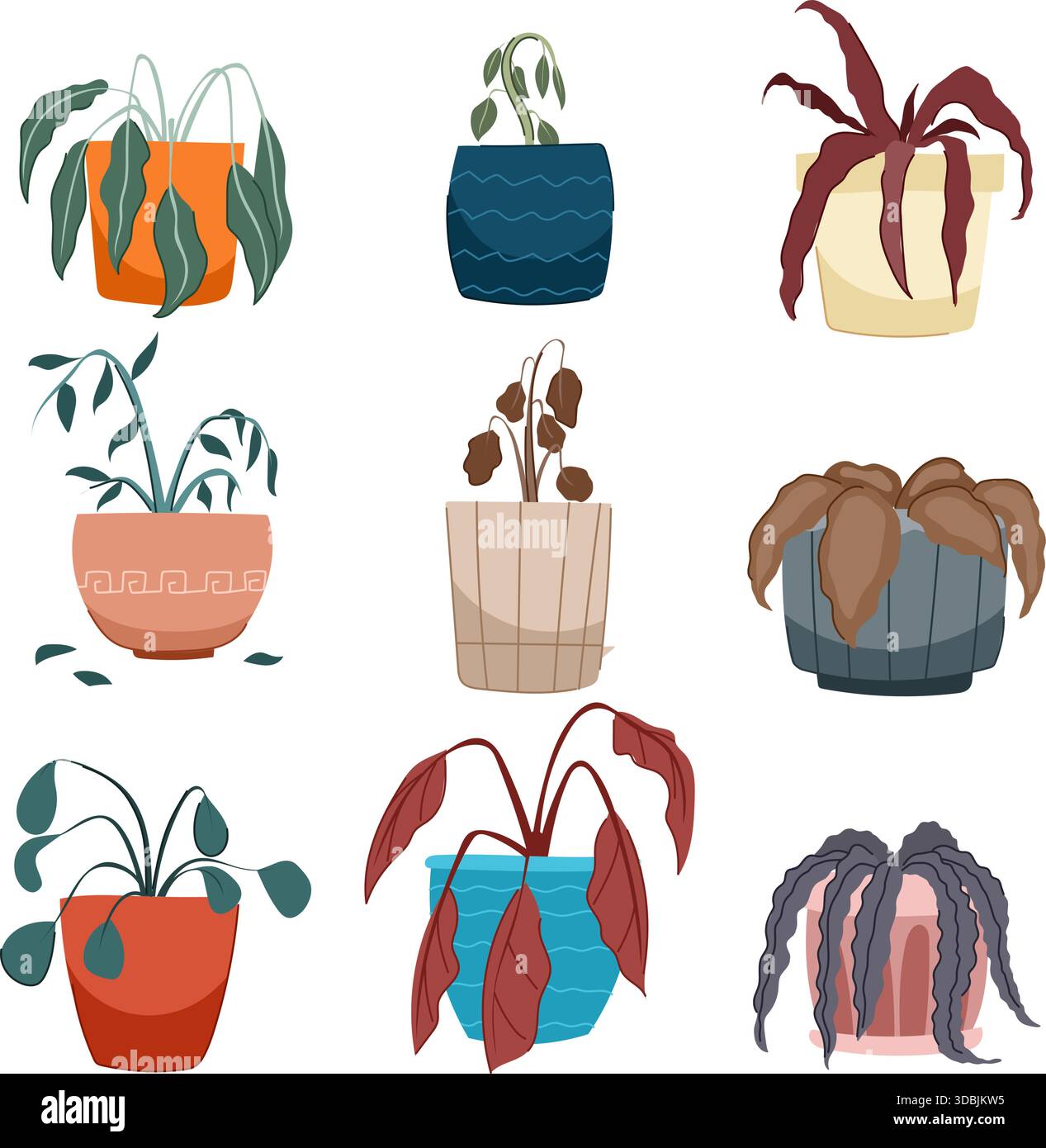 Dead pot plants Stock Vector Images - Alamy